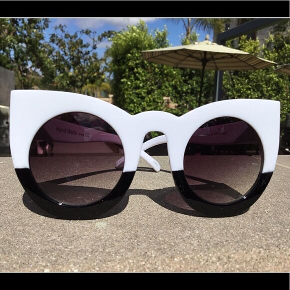CAT EYES SUNGLASSES COLOR BLOCK - Picture 1 of 4